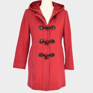 L.L. Bean Women's Classic Lambswool Duffel Coat Coral Size 4P